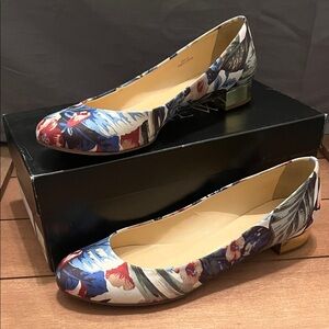 J Crew Floral Print short heel Shoes